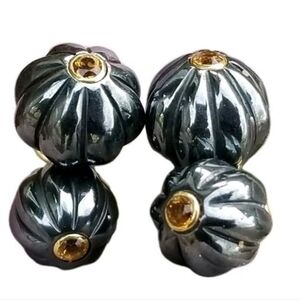 CuffLinks TRIANON 18k Gold Hematite Citrine